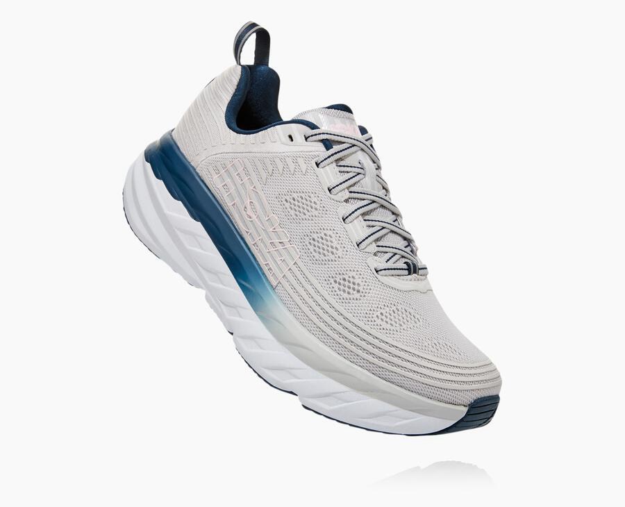 Tenis Corrida Hoka One One Feminino Cinzentas - Bondi 6 - 260-NZXHIE